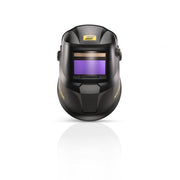 Front view of black esab savage a40 welding helmet