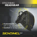 infographic showing adjustability of headgear on esab sentinel a60 welding helmet