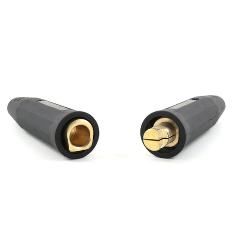 Lenco LC40 cable connectors showing internals of female half and externals of male half as well as plastic housing