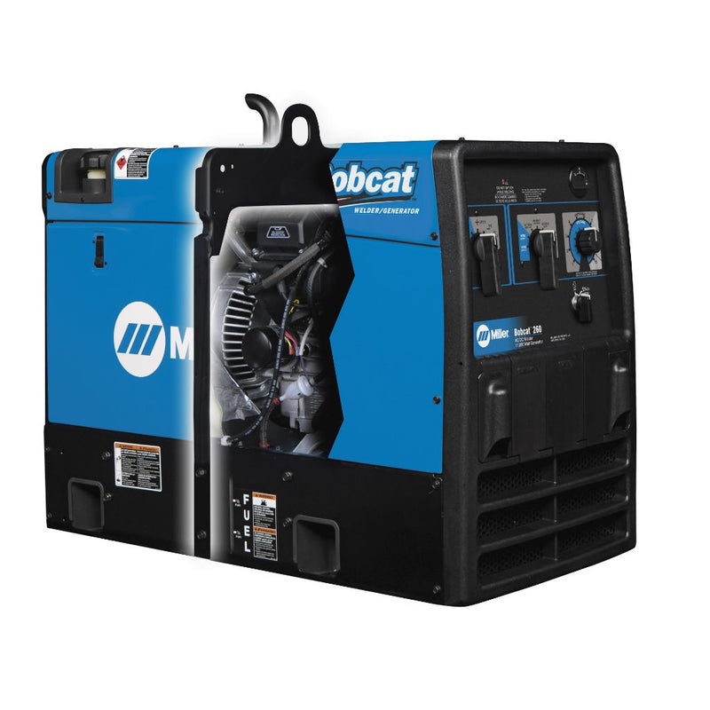 cross section of miller bobcat 260 welder generator showing kohler engine on inside
