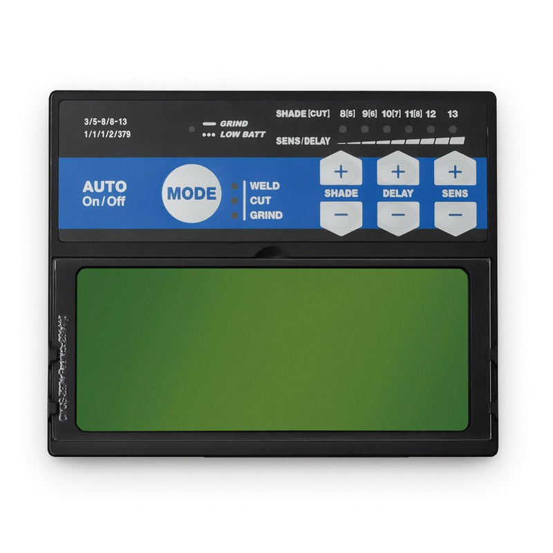 inside look at the controls of the auto darkening filter of miller classic welding helmet