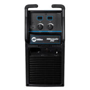 control panel of a miller millermatic 252 mig welder showing control nobs and port