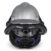 rear view of miller t94ih-r hard hat papr welding helmet showing the dual air flow manifold