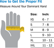 fitting size chart for miller tig welding gloves