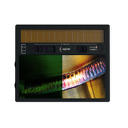 comparison of optrel crystal welding helmet lens clarity to standard lens