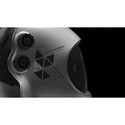 optrel crystal silver welding helmet showing control knobs