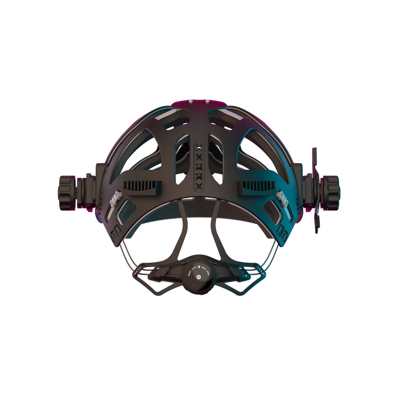 optrel isofit headgear rear angle showing adjustment knobs