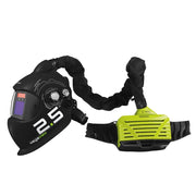 optrel vegaview 2.5 papr welding helmet connected to optrel e3000x papr blower unit