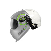 optrel e684 welding helmet attached to hard hat