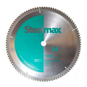 14 inch Steelmax tungsten carbide tipped TCT metal cutting saw blade for aluminum steel. Round blade for chop saw and circular saw.
