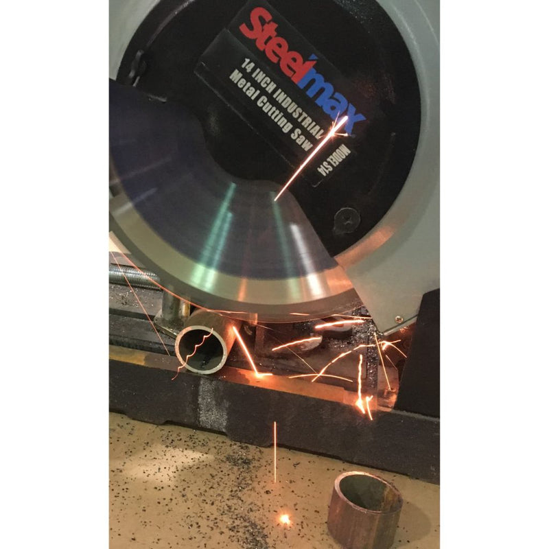 Steelmax S14 14 inch metal cutting chop saw cutting pipe