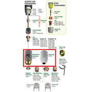 thermal dynamics sl60 and sl100 plasma cutting torch parts breakdown diagram with shield cup body 9-8237 and 9-8218 highlighted