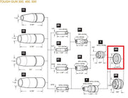 parts diagram of tregaskiss mig gun with 402-5 shock washer highlighted
