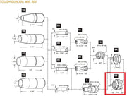 parts diagram of tregaskiss mig gun with 402-7 shock washer highlighted