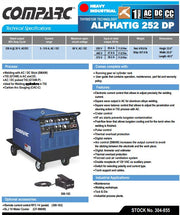 comparc ac/dc tig welder spec sheet