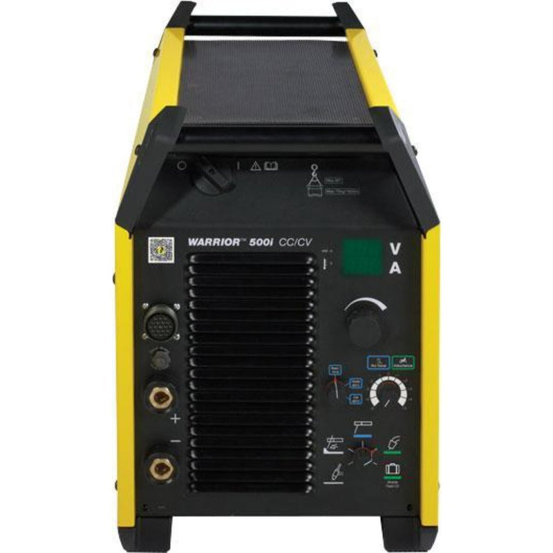 ESAB warrior 500i MIG welder close up of power source and controls