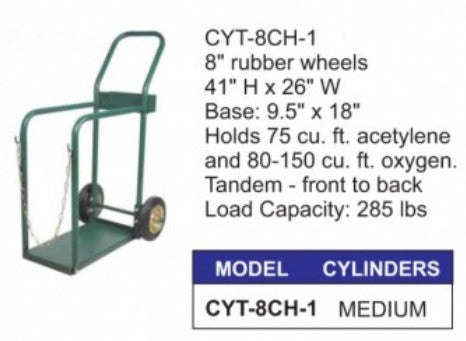 Chariot Tandem moyen pour bouteilles d'oxyacétylène