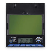 lens of miller digital elite welding helmet showing interior controls