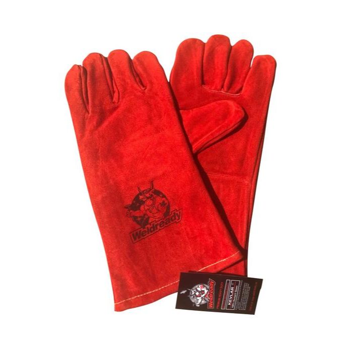 Weldready red leather MIG welding gloves