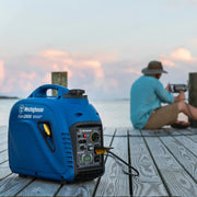 westinghouse igen2500 inverter generator on a dock being used with powertool