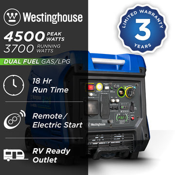 Westinghouse 4500 Watt générateur à onduleur bi-carburant