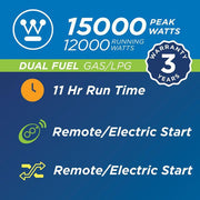 westinghouse 12000 watt dual fuel generator specs